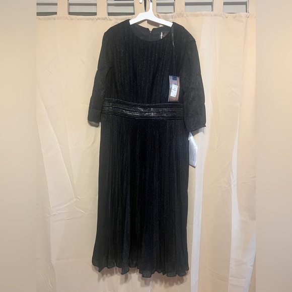 Mac Duggal 30750 NWOT SHIMMERING 3/4 SLEEVE A-LINE MIDI DRESS - Picture 4 of 5